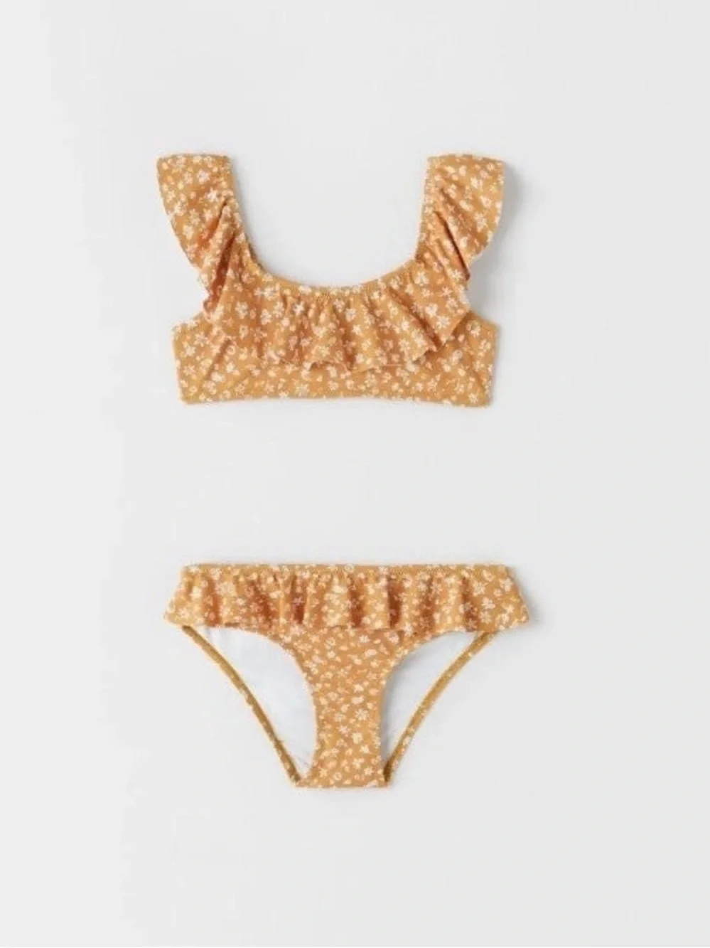 New ZARA Kids Girls Ruffled Floral Bikini Set